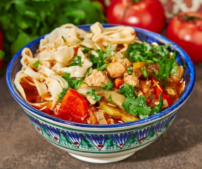 Лагман с курицей 