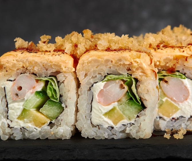 Запеченный с креветкой