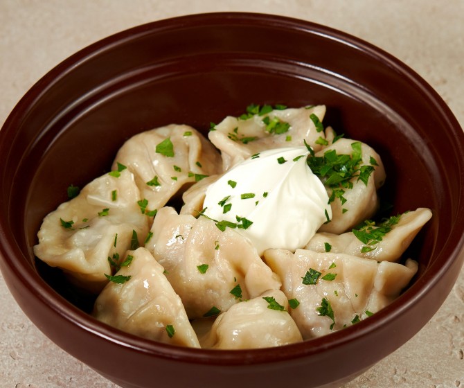 Пельмени из мраморной говядины со сметаной S
